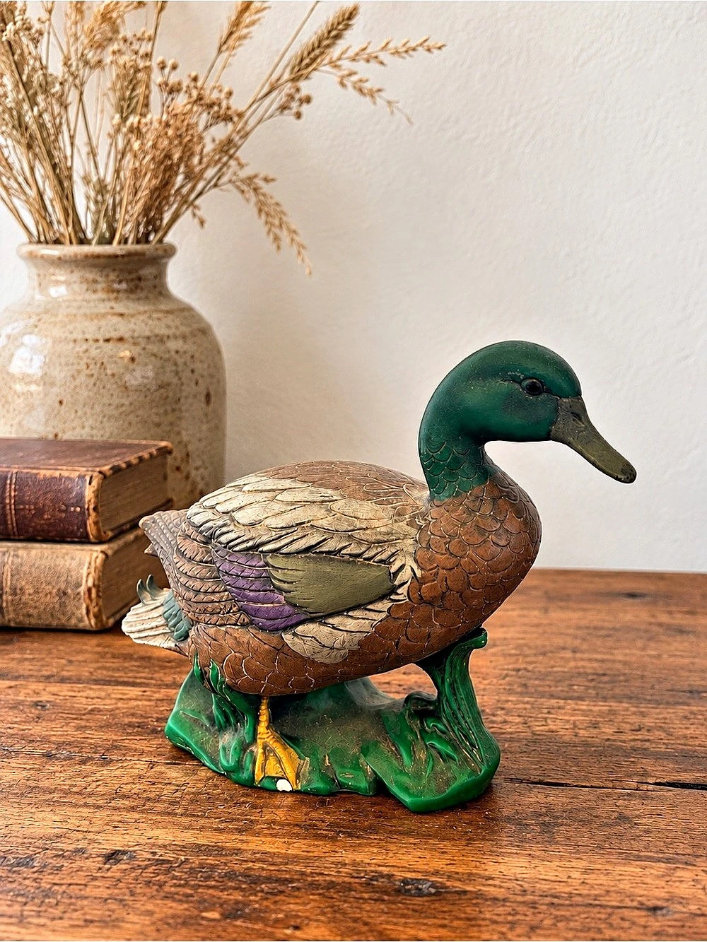 Mallard Duck Decor Figurine, Green & Brown